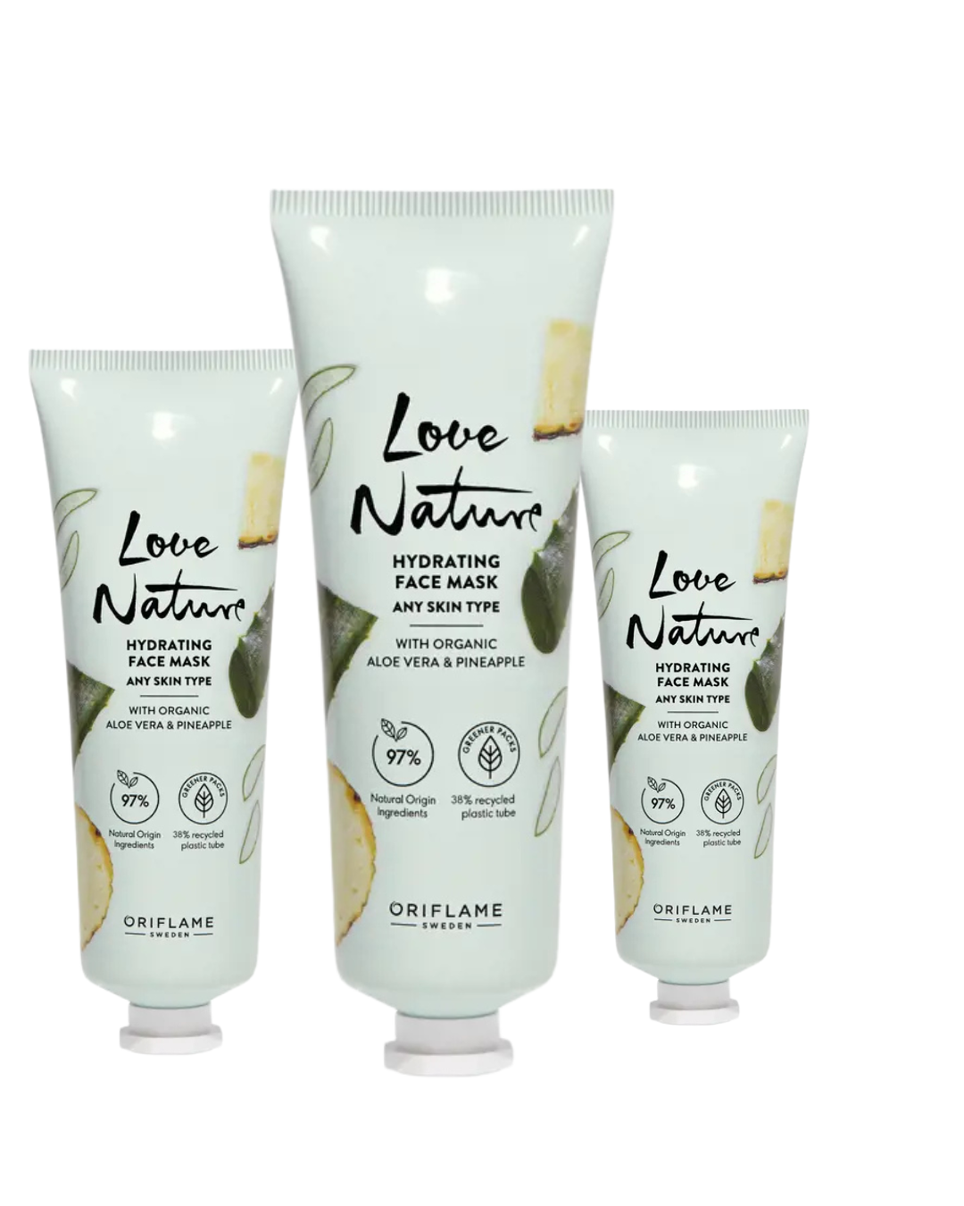 Love Nature Hydrating Face Mask with Organic Aloe Vera & Pineapple
